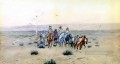 草原を渡るわな猟師 1901年 チャールズ・マリオン・ラッセル アメリカ・インディアン